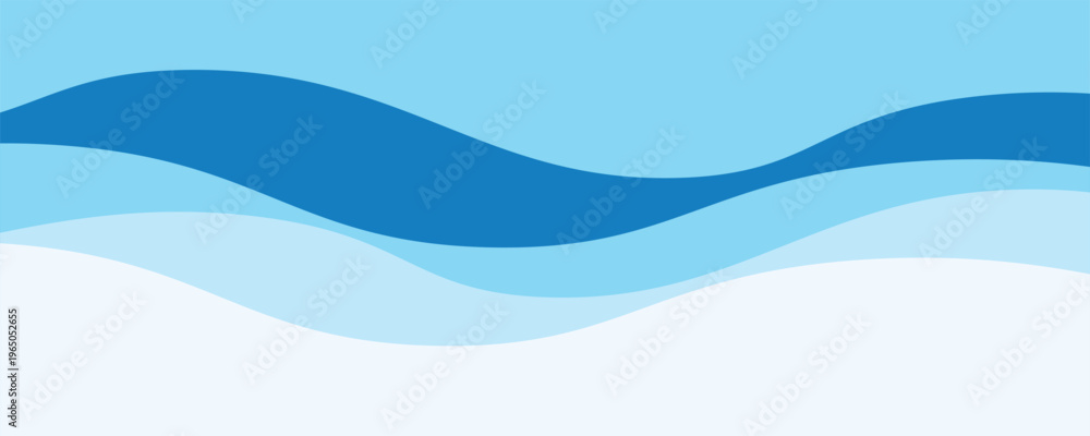 Fototapeta premium Seamless sea waves layered vector background. Blue ocean waves. Water wave pattern design.