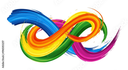 Colorful Infinity Symbol Abstract Brush Strokes