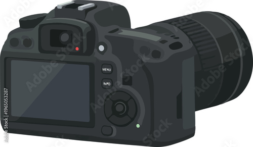 Digital Camera Modern Flat Vector Illustration