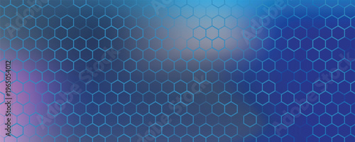 Dark red and blue hexagon abstract technology background with red and blue colored bright flashes under hexagon. Hexagonal gaming vector abstract tech background.