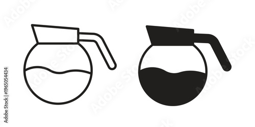 Coffee pot icon in line design. editable stroke icon vector. EPS10