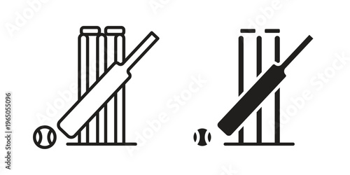 Cricket icon in line design. editable stroke icon vector. EPS10