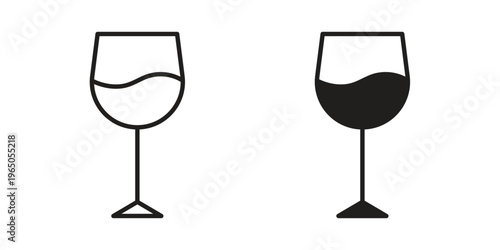Cup of wine icon in line design. editable stroke icon vector. EPS10