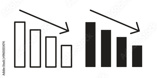 Decrease icon in line design. editable stroke icon vector. EPS10