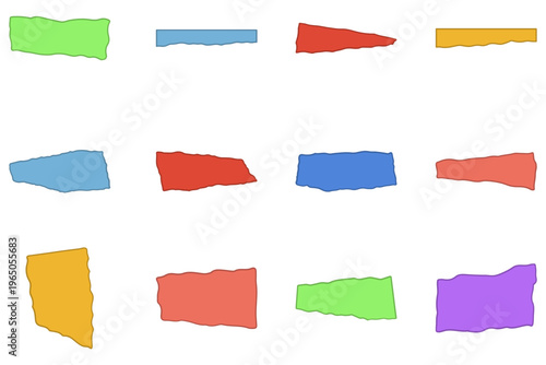 Assorted Colorful Torn Paper Scrap