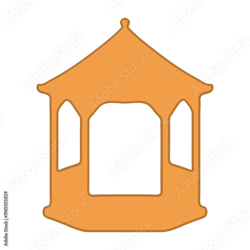 Wooden Gazebo Building Structure Illustration