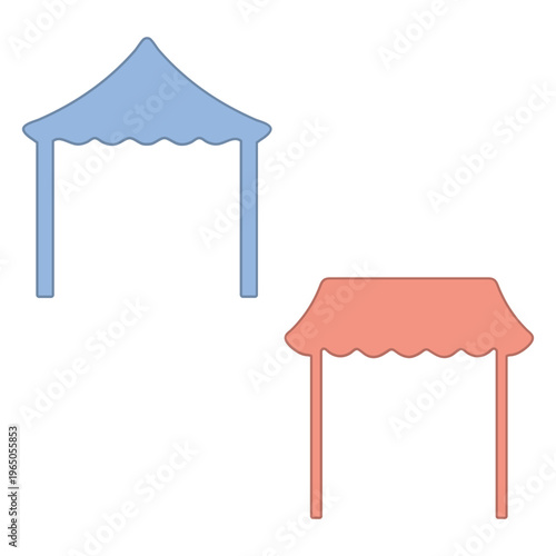 Two Sales Stand Tent Illustration