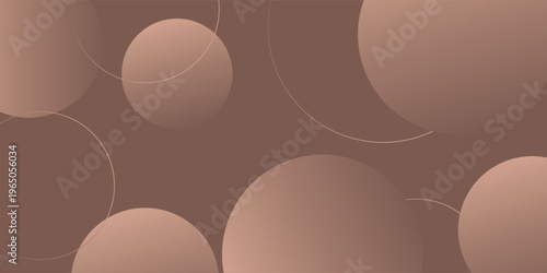 Brown Gradient Bubble Abstract Background with Minimal Circles and Soft Shadow for Mobile App Interface, Elegant UI Design, Digital Presentation, and Stylish Website Banner Layout