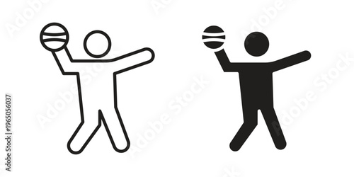 Dodgeball icon in line design. editable stroke icon vector. EPS10
