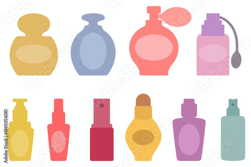Collection of Perfume and Fragrance Spray Bottle Illustration