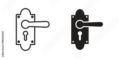 Doorknob icon in line design. editable stroke icon vector. EPS10