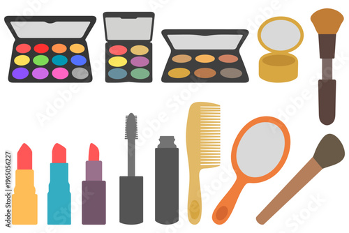 Collection of Professional Makeup and Beauty Tools Illustration