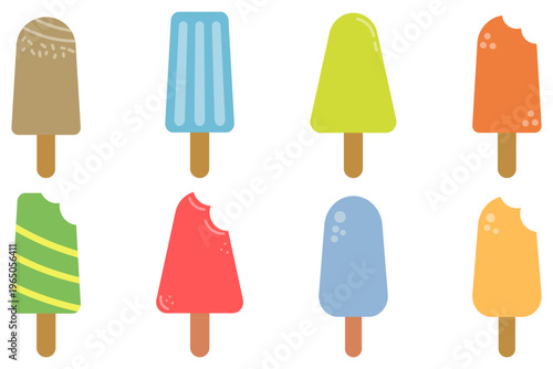 Assorted Delicious Popsicle on a Stick Illustration