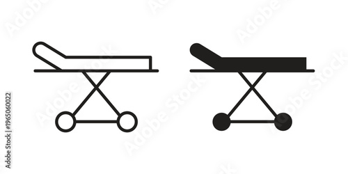 Stretcher icon set concept vector graphics for web UI