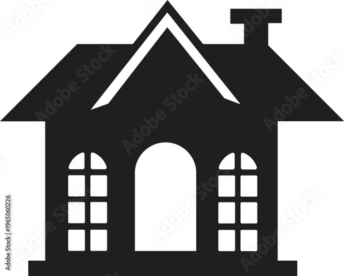Simple Black House Icon Illustration 1.