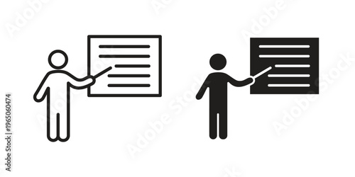 Teaching icon set concept vector graphics for web UI