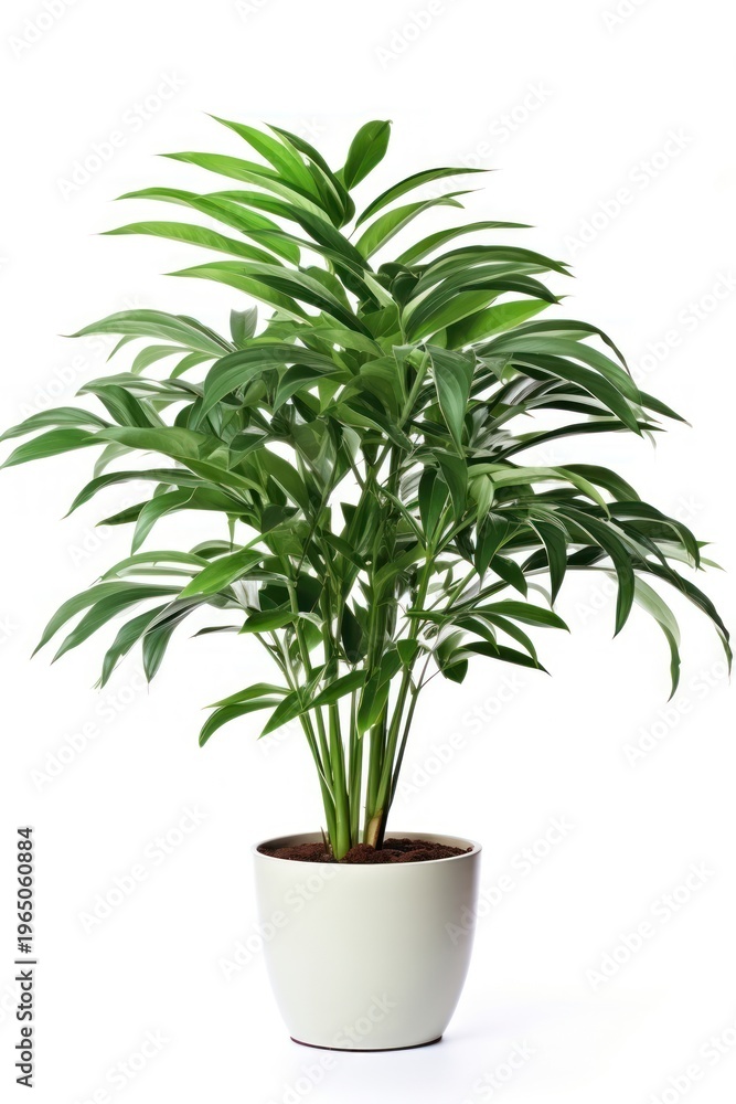 Fototapeta premium Tropical tree plant in home arecaceae planter pottery.