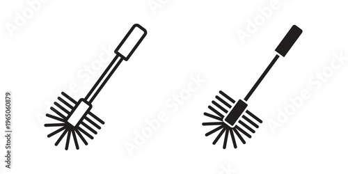Toilet brush icon set concept vector graphics for web UI