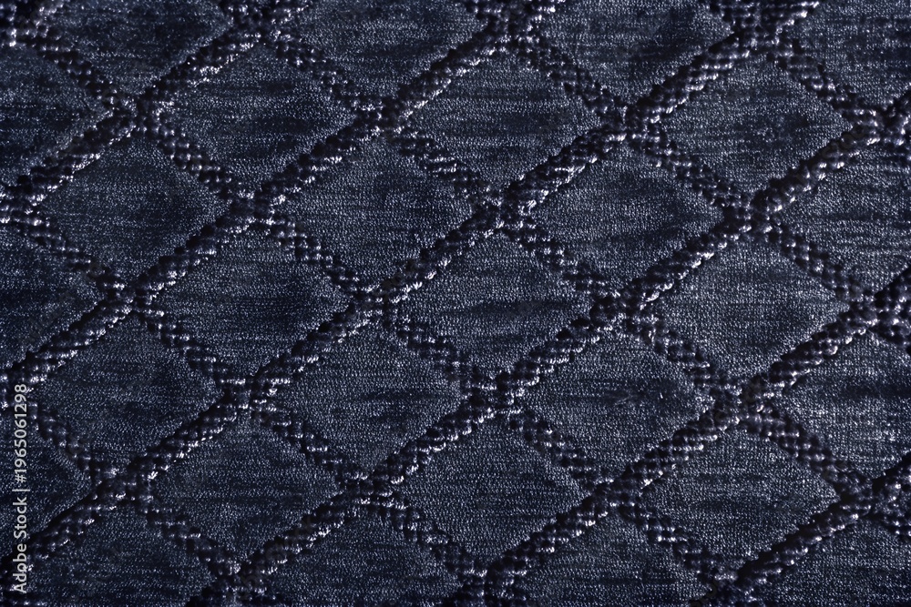 Fototapeta premium Natural Dark Navy Blue Diamond Quilted Fabric Texture Background