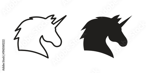 Unicorn icon set concept vector graphics for web UI