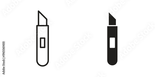 Utility knife icon set concept vector graphics for web UI