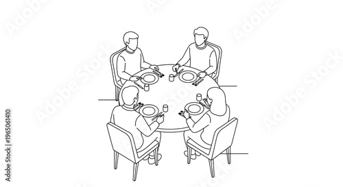 People gathered around a table enjoying a meal together