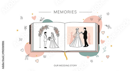 Wedding Memories Album: Couple's Special Moments Illustrated, Cherished Romance