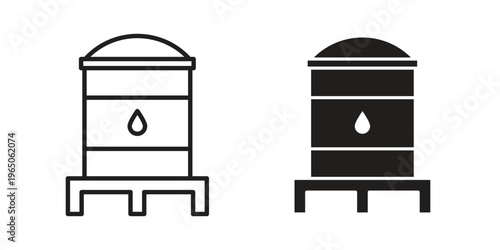 Water tank icon set concept vector graphics for web UI