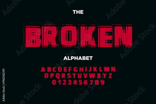 The Broken Alphabet Typography on Black Background