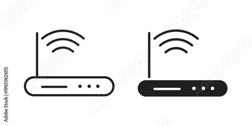 Wifi modem icon set concept vector graphics for web UI