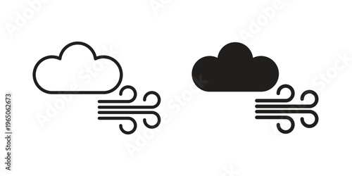 Wind clouds icon set concept vector graphics for web UI