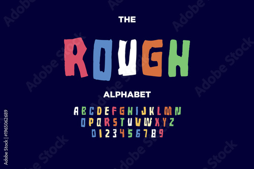 The Rough Alphabet Typography on Dark Background