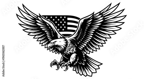 American eagle with USA flag