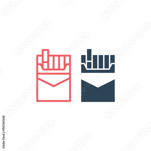 Smoking cigarette icons set. Unhealthy, nicotine, smell. Addiction concept. Vector illustration can be used for topics like break, bad habit, tobacco.