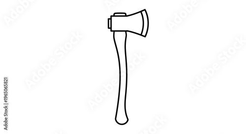 Simple black and white illustration of a single hand axe