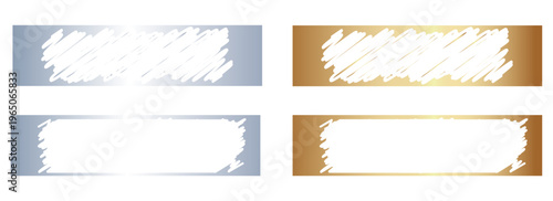 Set of gold and silver scratch card surfaces with new and scraped textures and Win, Prize and money winning text. Collection of winner lotteries, sale coupons, jackpot scratchcards templates.