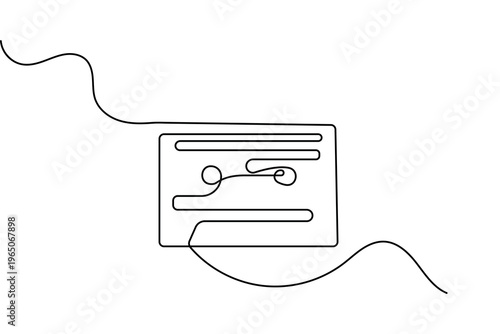 Cassette tape icon continuous one line drawing minimalist style vector illustration