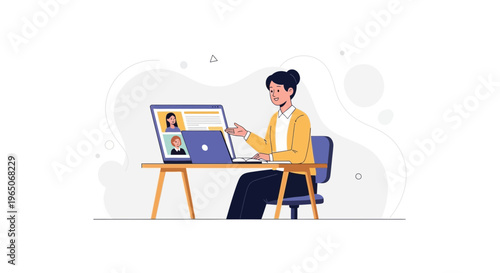 Woman in Video Conference Call, Online Meeting, Remote Work, E-learning, Business Communication