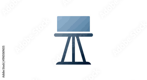 Minimalist Blue Icon Depicting Easel And Canvas