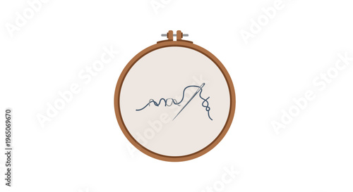 Embroidery Hoop with Simple Embroidered Design