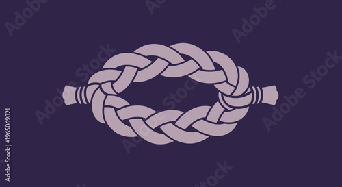 Intricate Decorative Rope Knot on Dark Background