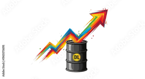Oil Price Increase Arrow Graph - Rising Energy Costs, Economic Growth