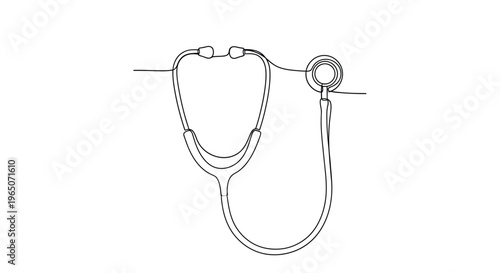 Minimalist Stethoscope Line Drawing for Medical Use