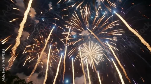 4K烟花新年爆竹跨年喜庆过年气氛
