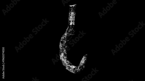 spinning 3d hook on black background video