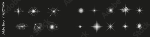Stars bright white. Glow light effect. Transparent light effect , lens flare, explosion, glitter, sun flash, sparks and stars