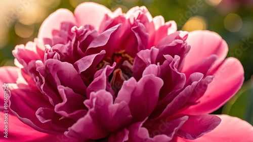 Aerial view of skyscrapers and buildings in a cityscape during sunset with clouds and a tall tower standing out
