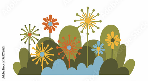 Colorful flowers in a garden.