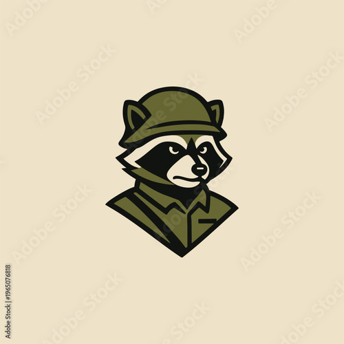 Racoon Soldier Logo
