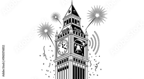 Big Ben London fireworks clock tower